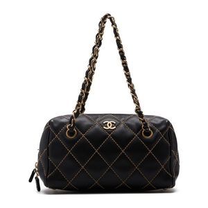 Chanel Double Chain Calf Leather Black